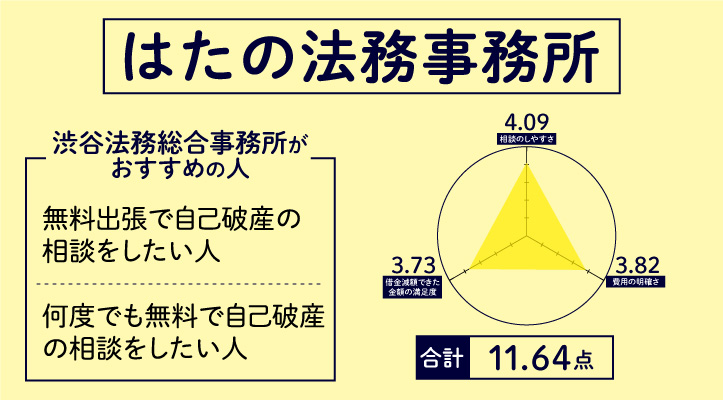 はたの法務事務所のレーダーチャート