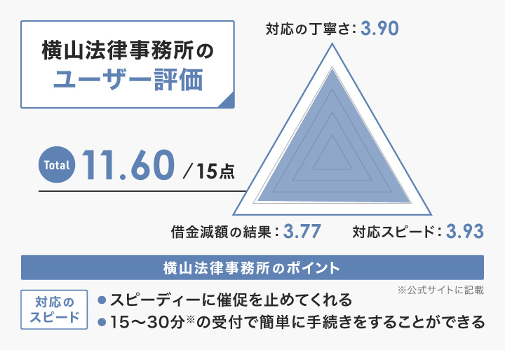 横山法律事務所のレーダーチャート