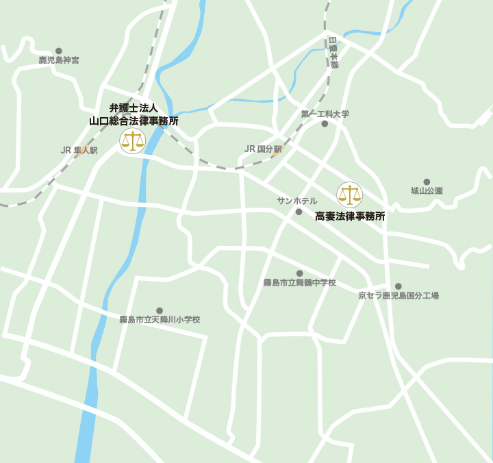 霧島市で自己破産に強い弁護士・司法書士のマップ