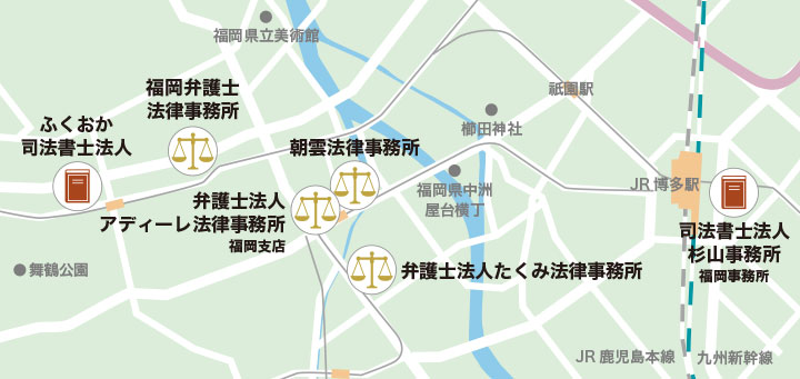 福岡で過払い金請求におすすめの弁護士・司法書士のマップ