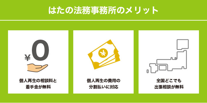 はたの法務事務所の個人再生の無料相談に関するメリット