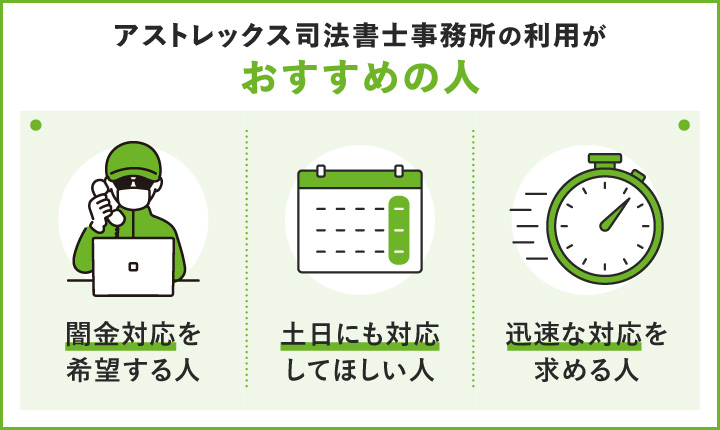 アストレックス司法書士事務所の利用がおすすめの人